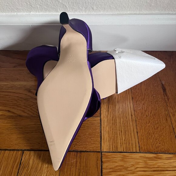 Caparros Purple Satin Bow Pointed Toe Heels – Size 5B – New, Never Worn - Picture 3 of 5